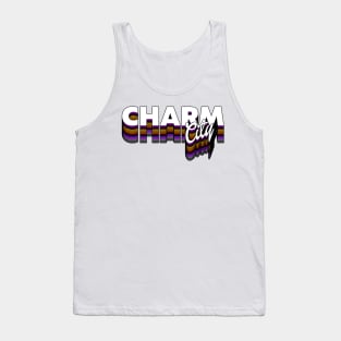 Charm City ))(( Baltimore City Pride Retro Font Tank Top